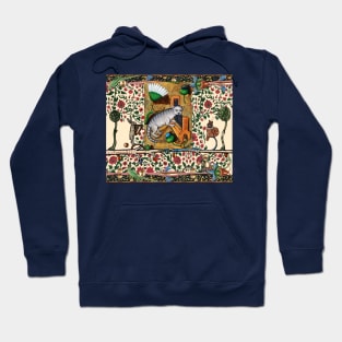 Weird Medieval Bestiary Playing Musical Instruments,Organist Cat Hoodie